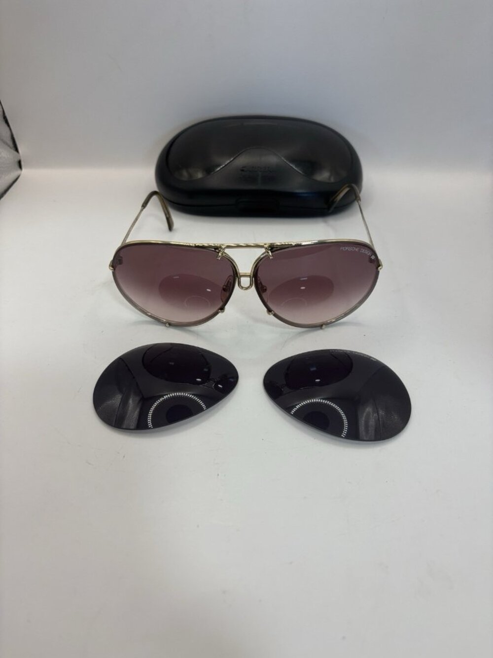 Vintage Porsche Carrera 5623 Aviator Gold Plated Sunglasses +2 Lens Case